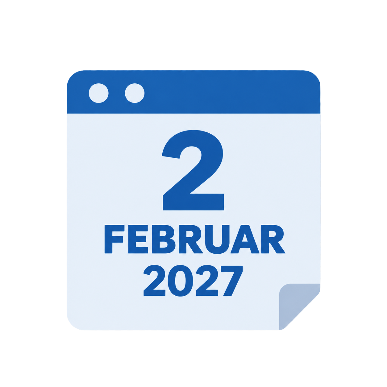 Calendar page dated February 2, 2027