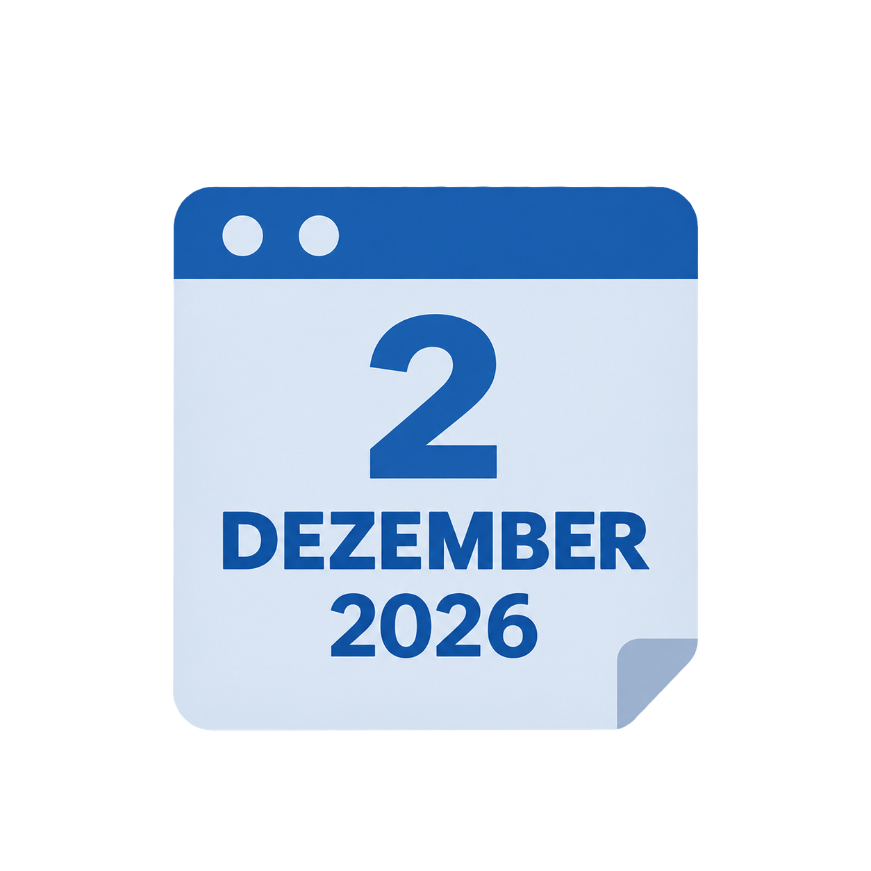 Calendar page dated December 2, 2026
