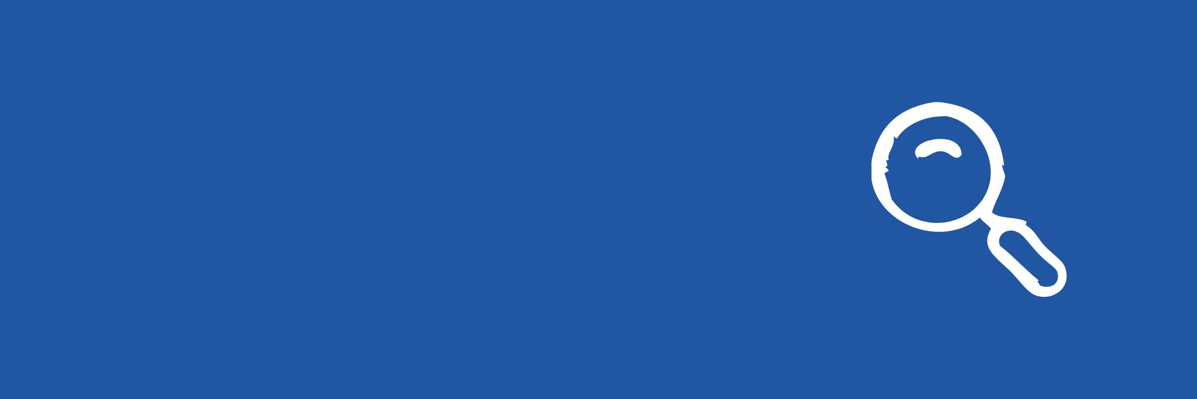 Blue area with a magnifying glass