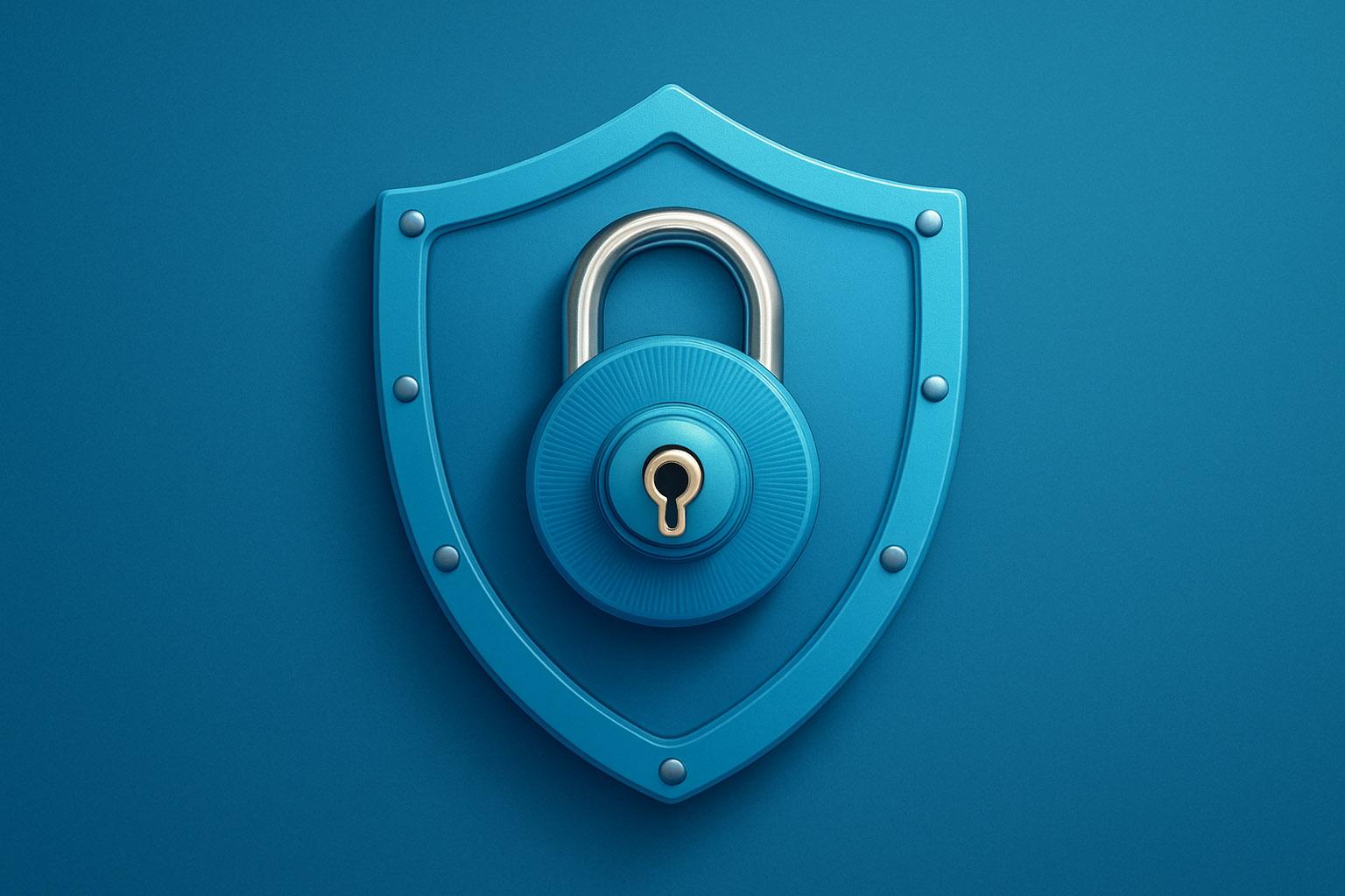 Sign with a lock in it as a symbol for data protection