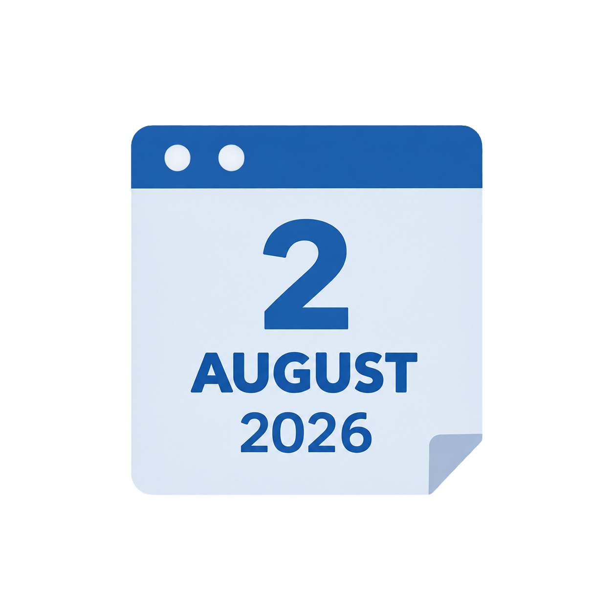 Calendar page dated August 2, 2026