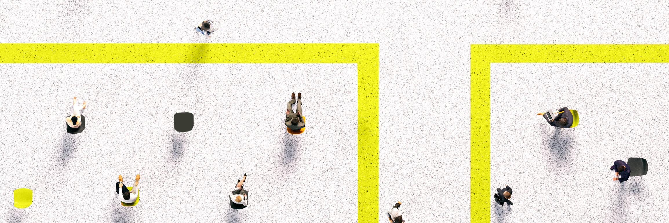 Einige Menschen von oben