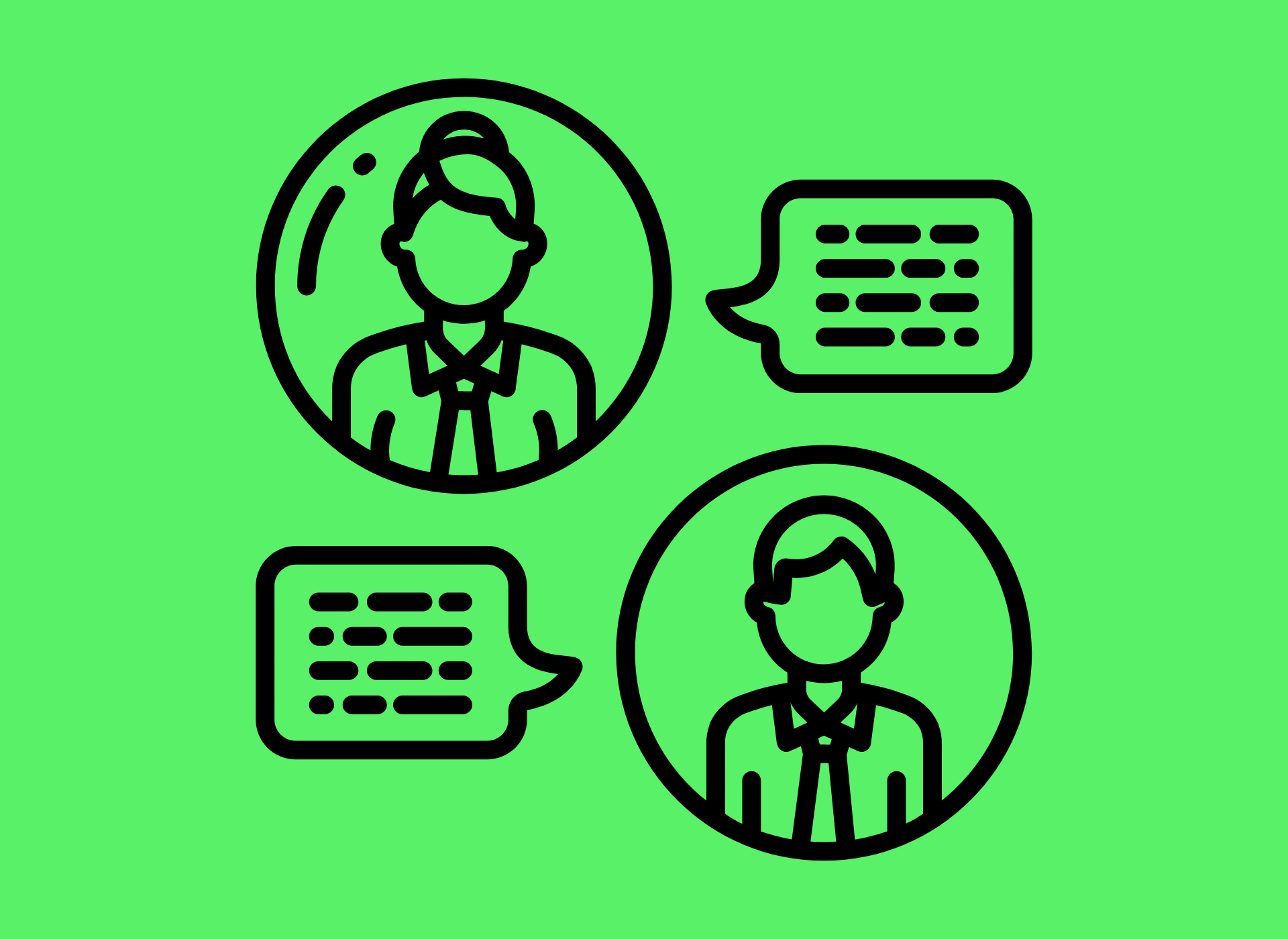 Zwei Personen chatten miteinander